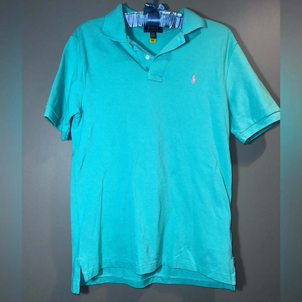 Polo by Ralph Lauren Sea Aqua Blue Large (14/16) Young Man Collar Polo